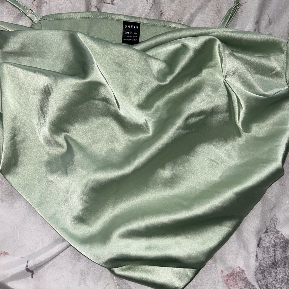 Silk tank top crop top